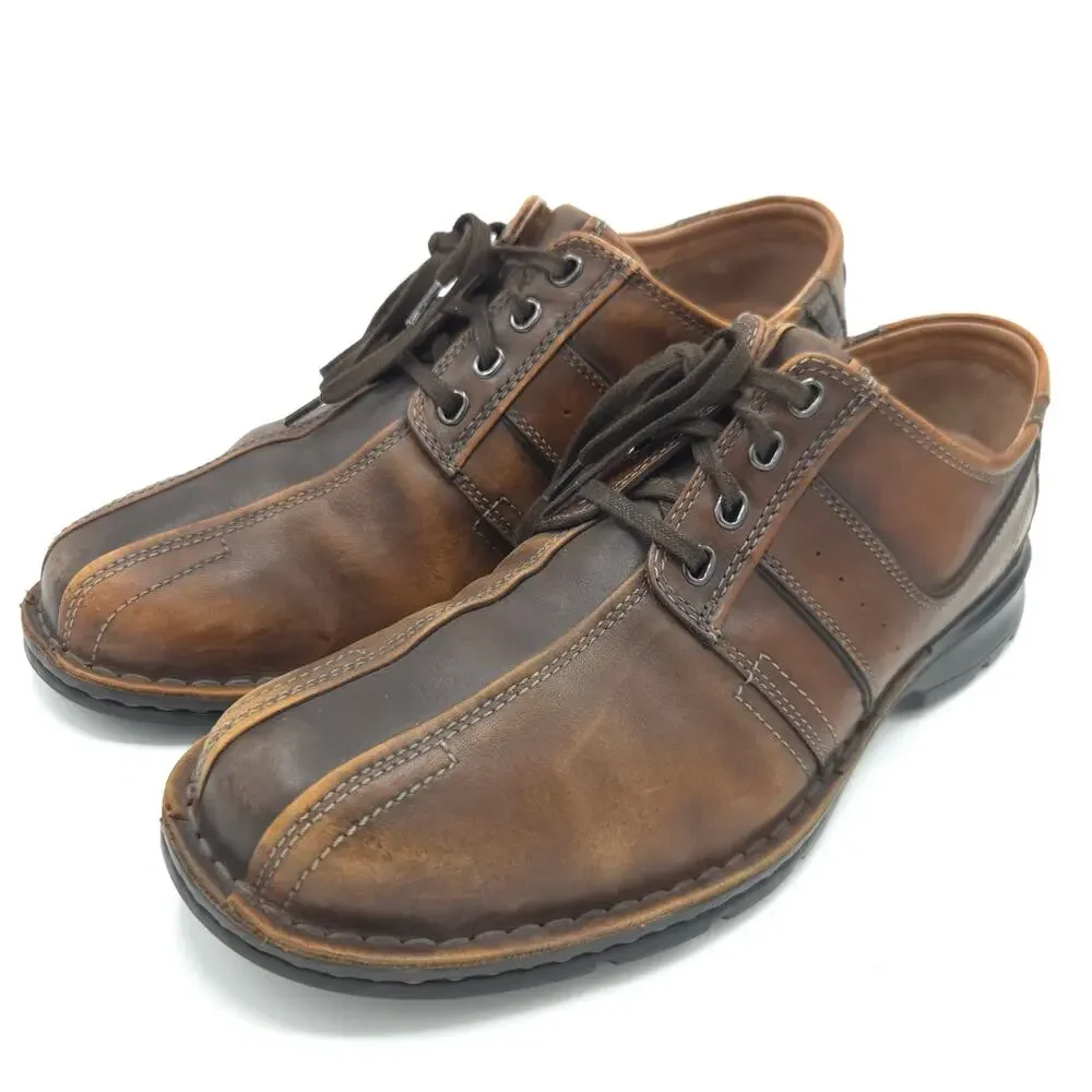 Clarks Touareg Vibe Oxford Men's Size 10.5 Brown Leather Shoes